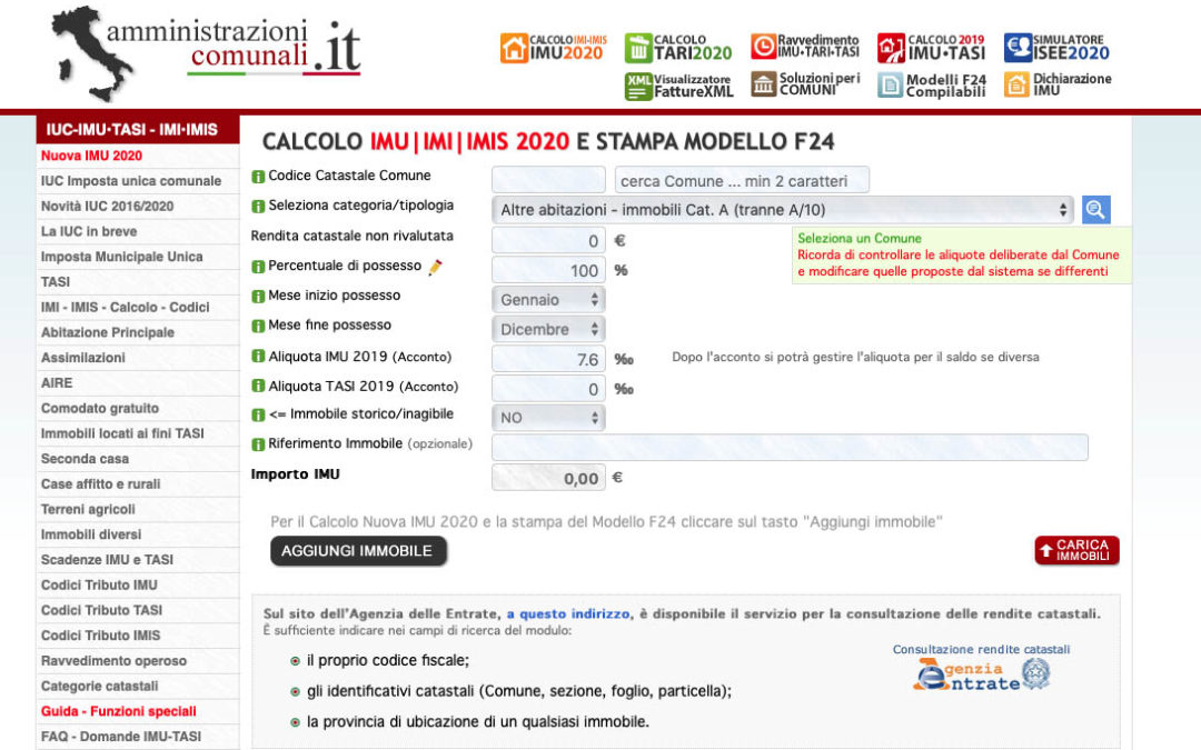 Come calcolare l’IMU 2020 e chi deve pagarla